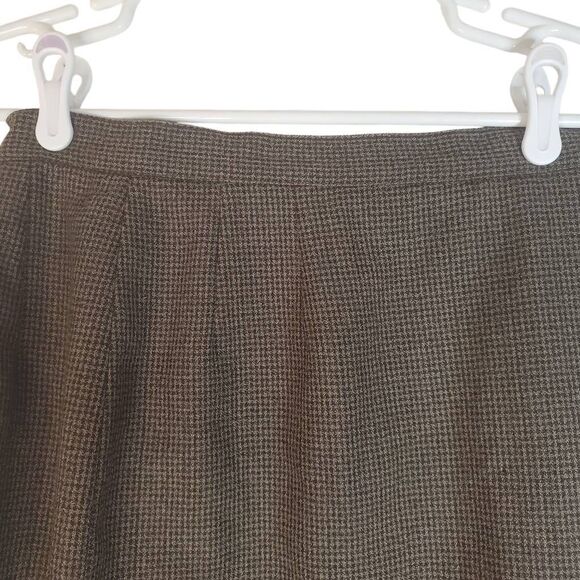 Collectible Gold By Giorgio Sant Angelo Pleated 100% Wool Skirt Brown Size 10 - Picture 2 of 11